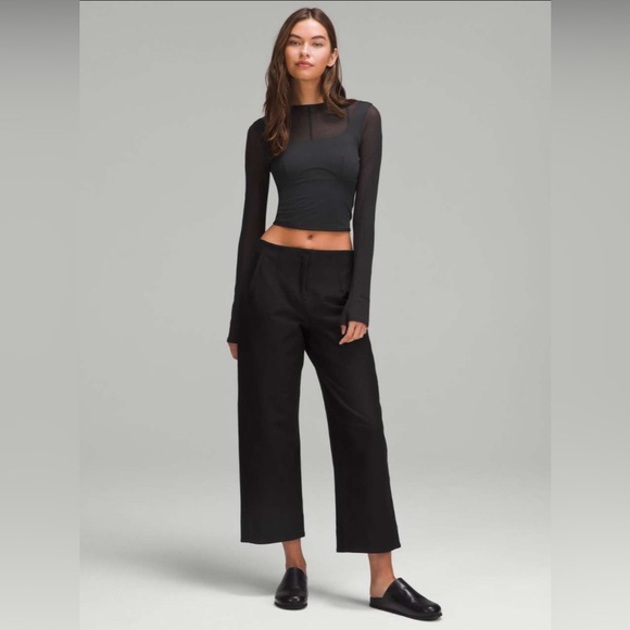 NWT Lululemon Mesh Mixed Long-Sleeve Shirt Black Sz M - Picture 3 of 6